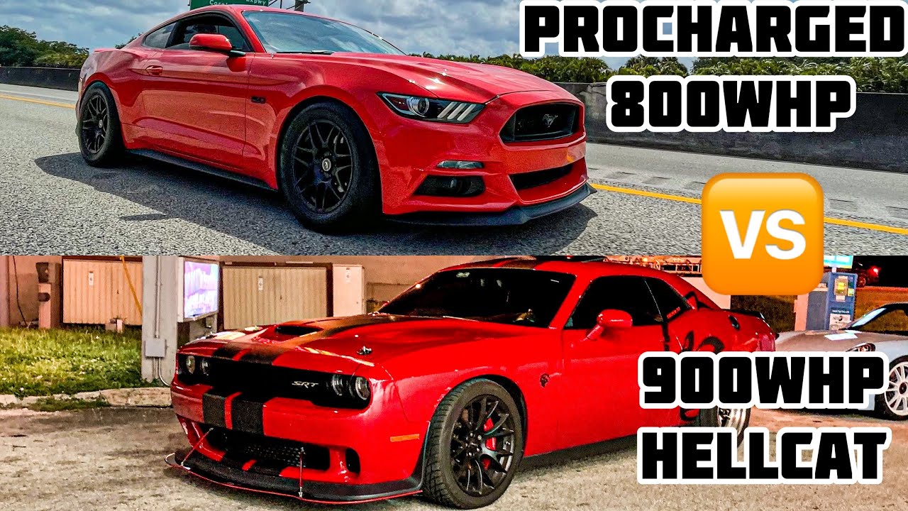 Hellcat 900whp Vs Mustang 800whp