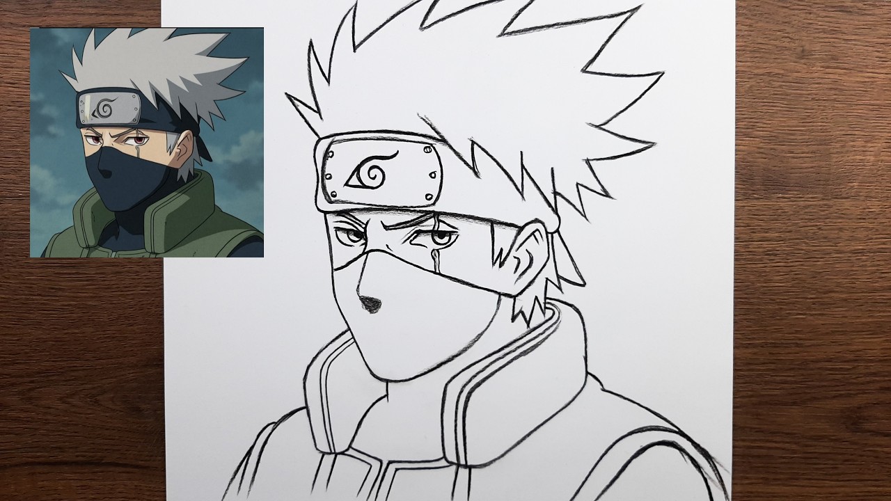 How to draw Kakashi hatake - how to draw anime step by step easy drawing ideas for beginners