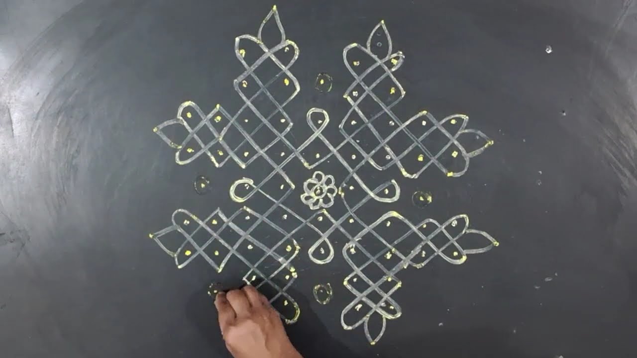 Kolam Rangoli | Daily Easy Rangoli|#rangoli @YouTube @Shorts #newrangoli#indianrangoli#indianart