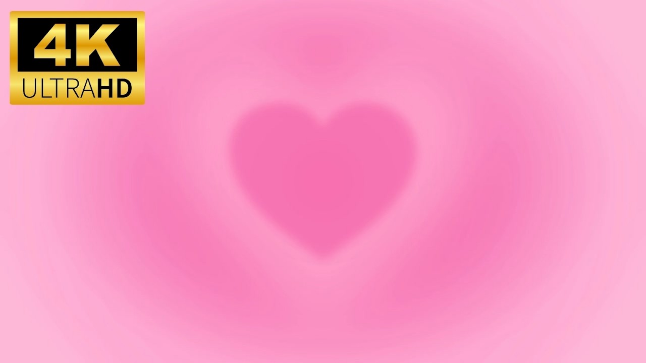 Baby Pink Heart Screensaver - 3 Hour Soft Loop | Calming Ambient Background | No Audio - 4K