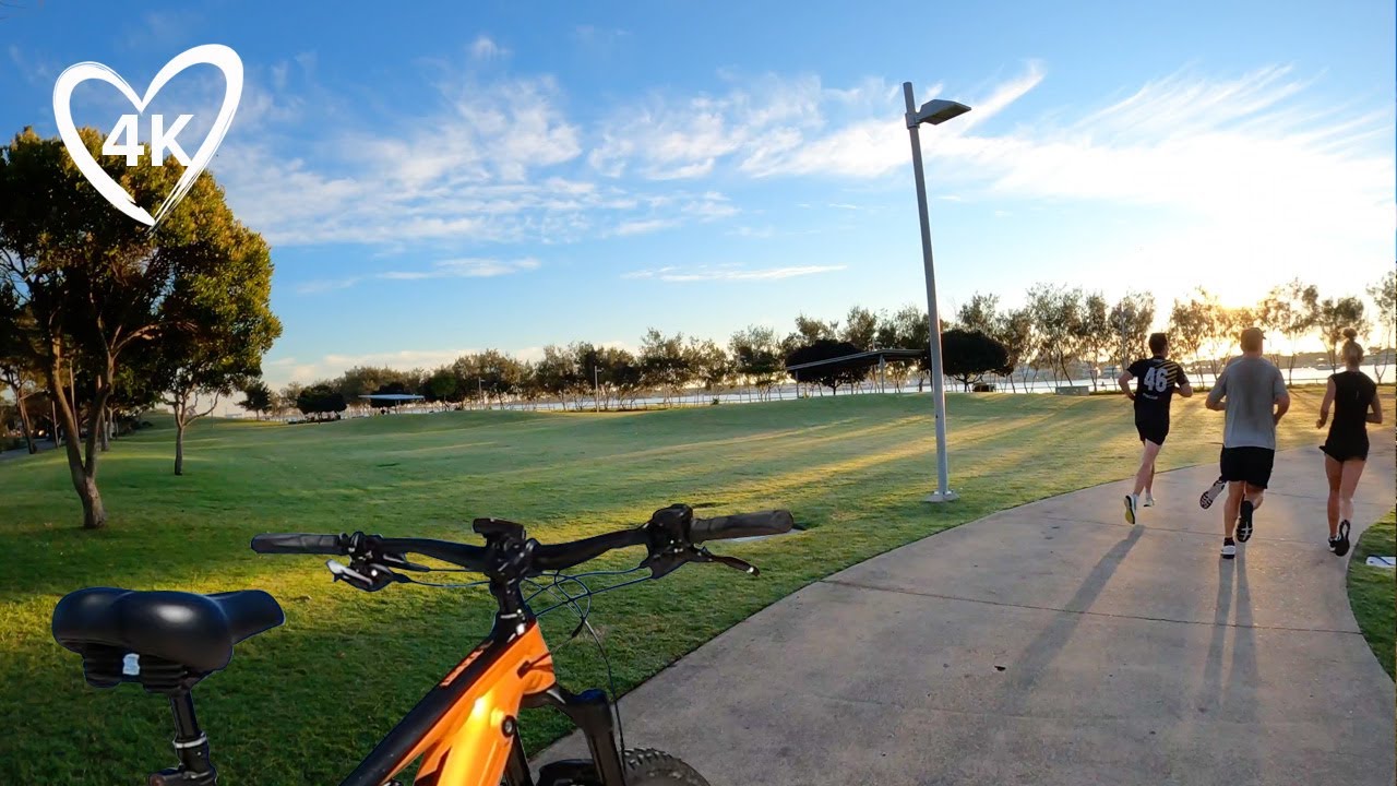 Sunrise Bike Ride in 4K - Gold Coast Australia - Virtual Bike Ride - Fitness Treadmill Background