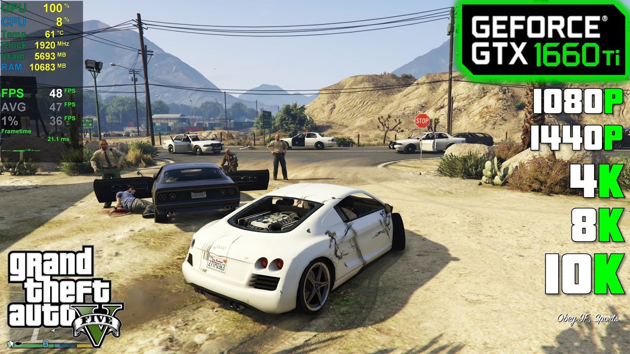 GTX 1660 Ti | GTA 5 — 1080p, 1440p, 4K, 5K и 8K!