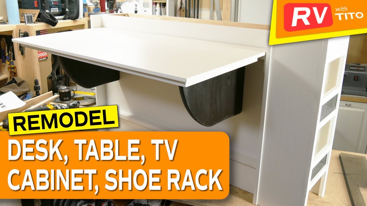 Motorized TV Lift Cabinet Build in RV - Part 1 | Class C RV Renovation | RV with Tito