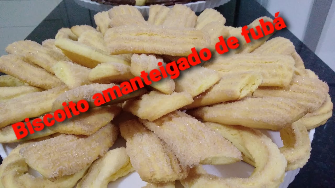 Biscoito amanteigado de fubá ( Bolachas de milho)
