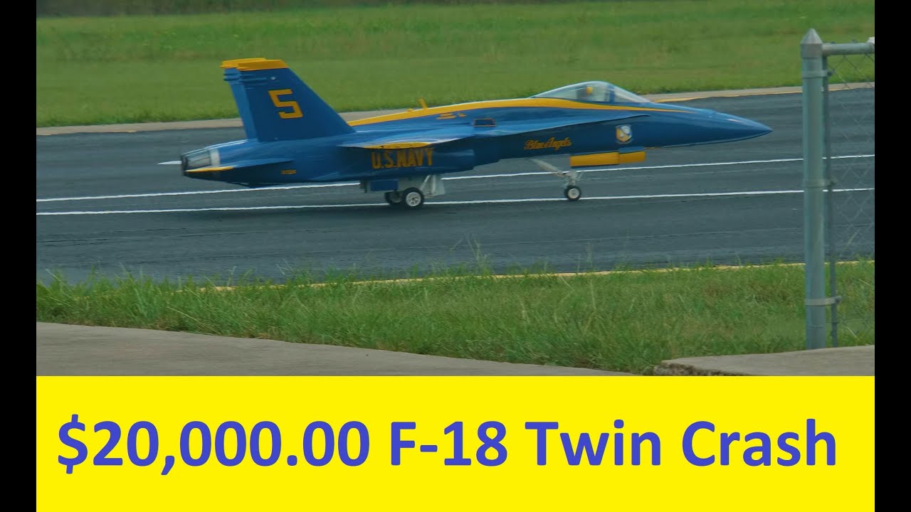 $20,000.00 BVM F-18 Twin Turbine Mid Air Crash / Break Up Due to Servo arm Spline (nylon failure)