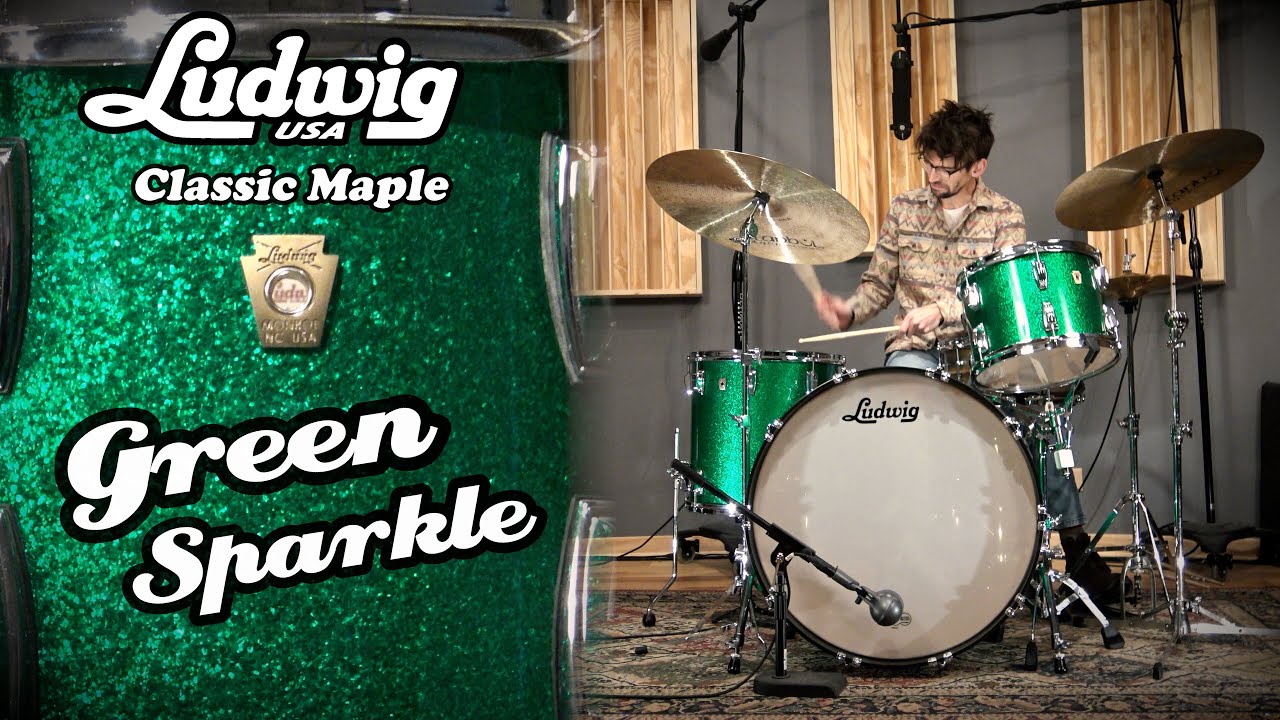 Классическая ударная установка Ludwig Maple Used Drum Kit - Green Sparkle