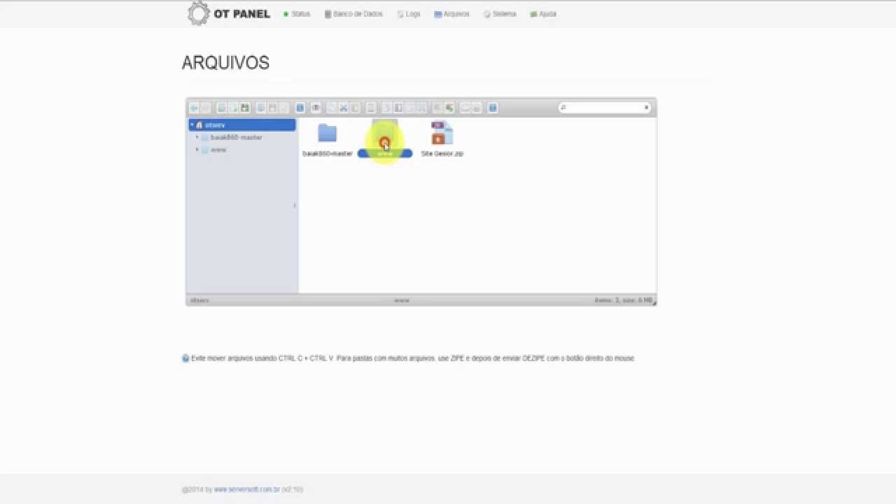 OTserv Baiak 8.6 Full Open Source com site - OTpanel