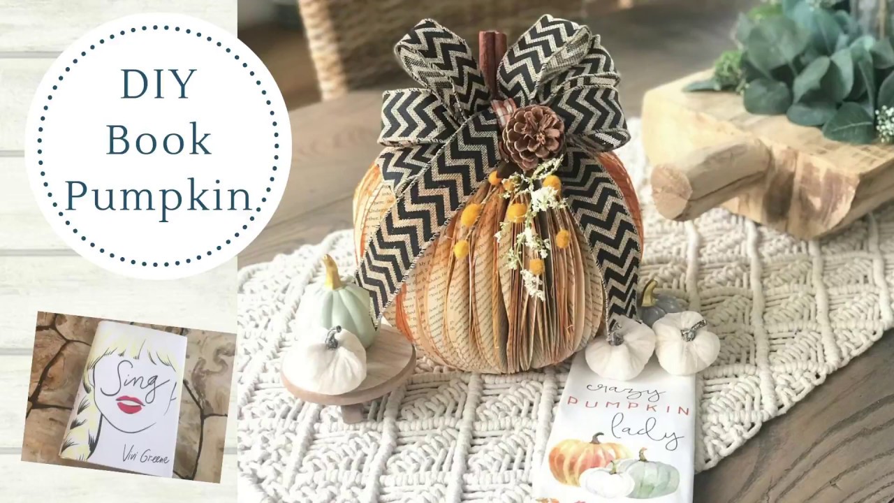 Book Pumpkin DIY for Fall Halloween Decor | Easy Dollar Tree DIY