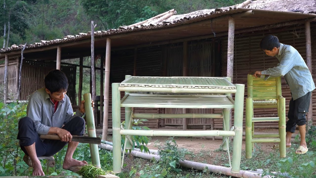 Master Asian Craftsman Creates a Stunning Bamboo Rattan Chair | Handmade Furniture Art