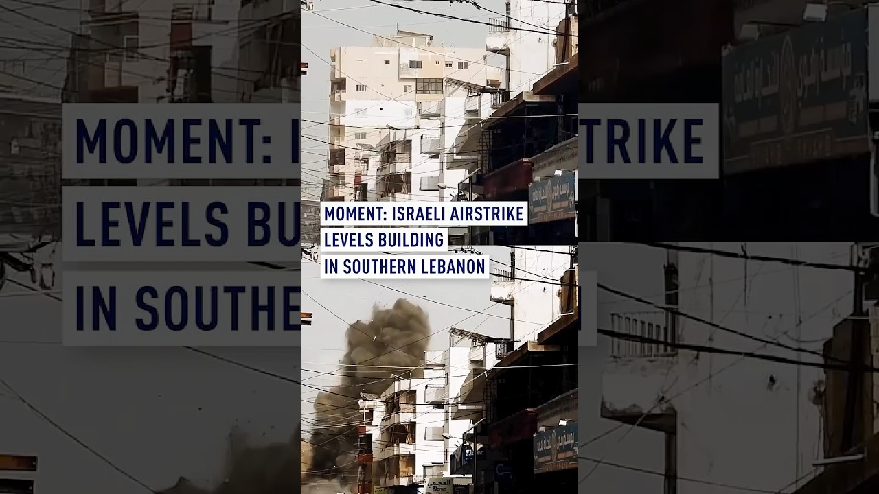 MOMENT: Israeli airstrike levels building in southern Lebanon
