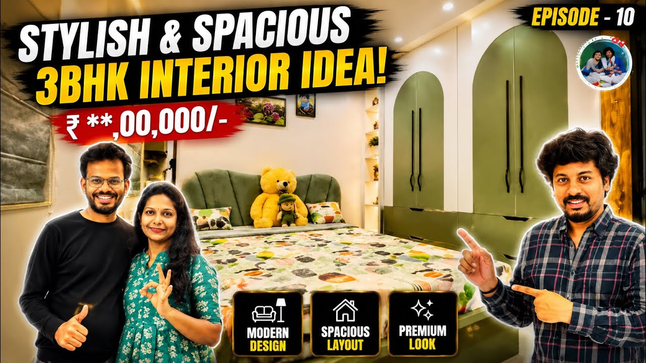 Modern 3BHK Apartment Tour | Elegant Interiors & West-Facing Flat Design | Mounika Aravind