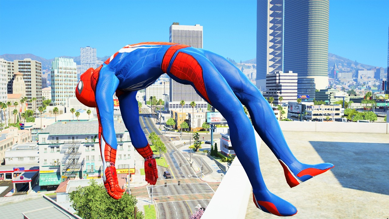 SPIDERMAN CRAZY JUMPS/FALLS #26 (GTA 5 Spider-Man Fails)
