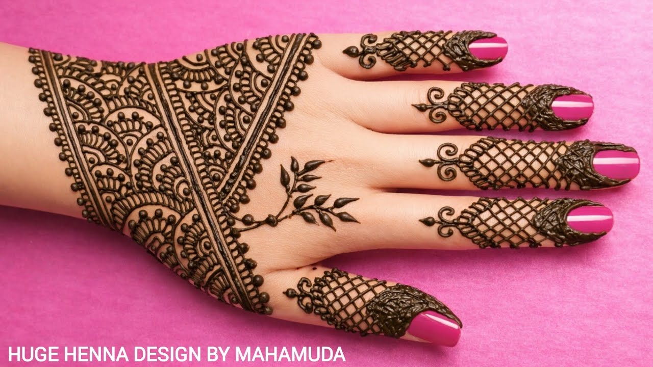 Simple Henna Design For Back Hand 🌿 Unique Mehndi Design 🌿 Eid Mehndi Design 🌿