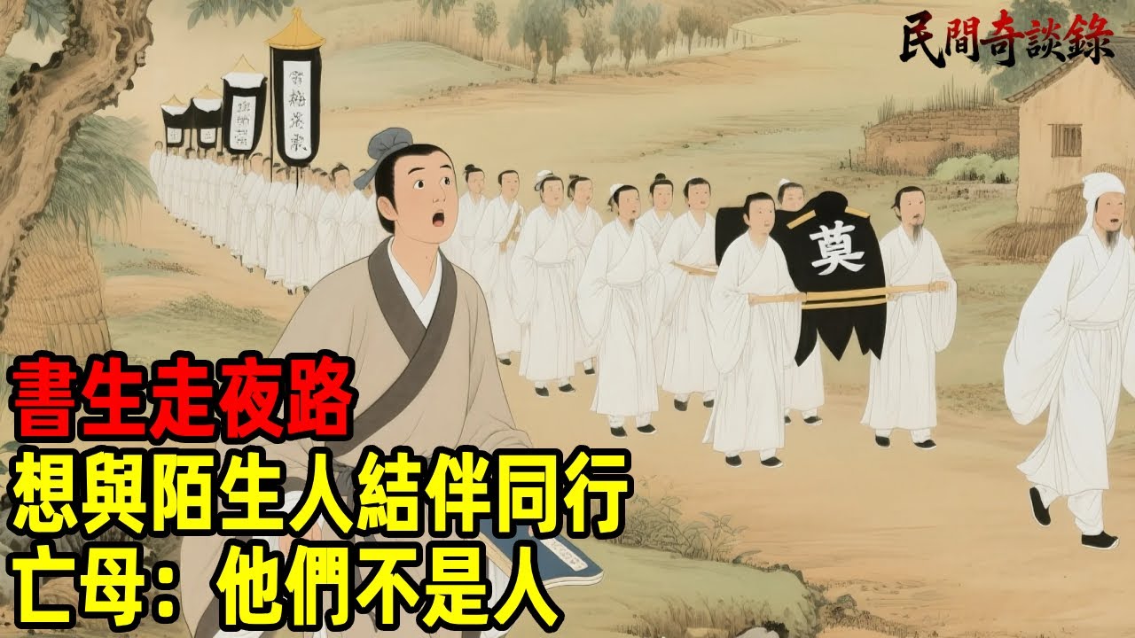 書生走夜路，想與陌生人結伴同行，亡母：他們不是人！【民間奇談錄】#民間故事 #台灣傳說 #懸疑故事 #銀髮頻道 #懷舊故事 #助眠故事