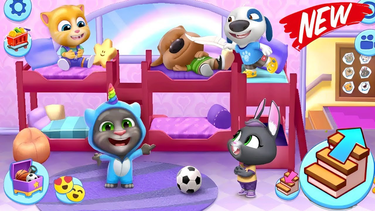 My Talking Tom Friends (iOS, Android) Gameplay Walkthrough (Outfit7) - HD | Mini Games