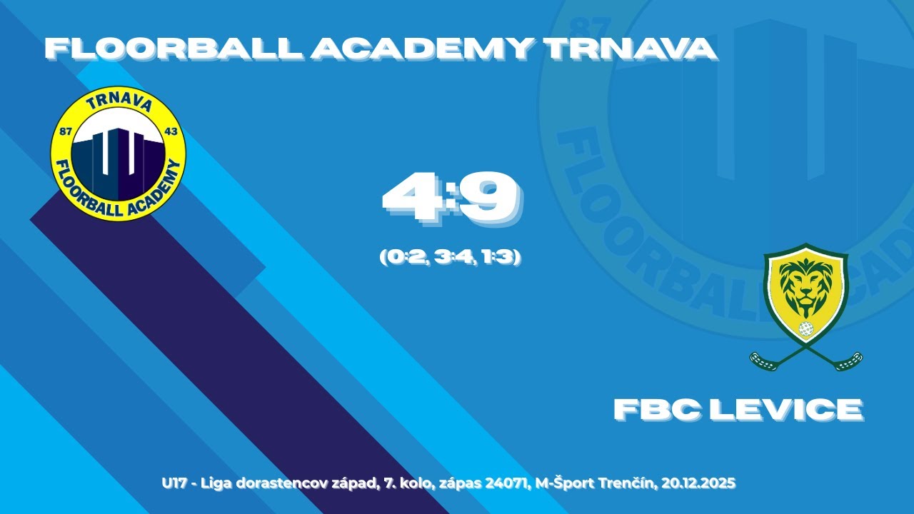 U17 - Floorball Academy Trnava vs FBC Levice 4:9 (20.12.2025)