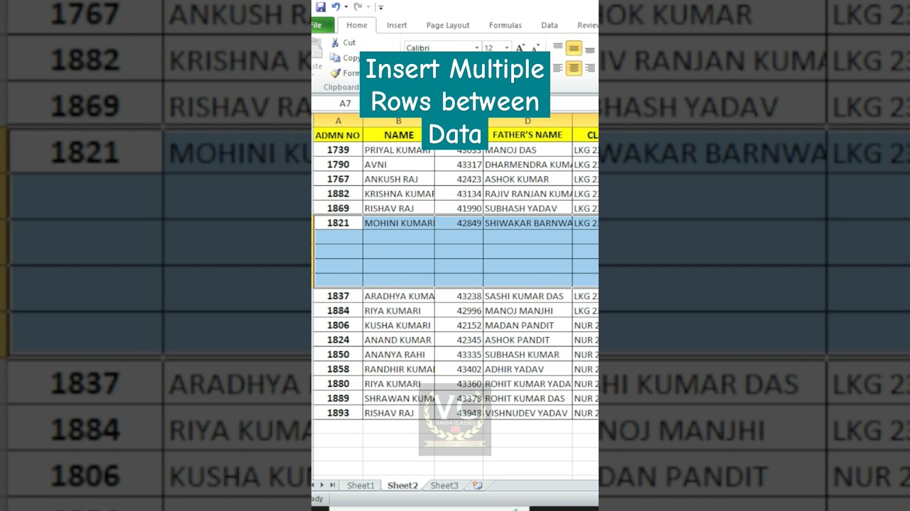 How to insert multiple rows in excel #msexcel #excel #exceltips #exceltricks  #shorts