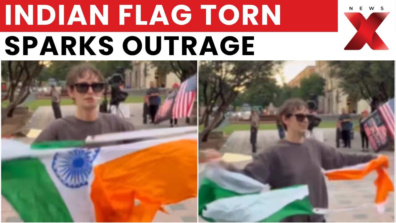 US Anti-Immigrant Protest: Man rips Indian flag as chants of &ldquo;F*** India&rdquo; spark backlash | NewsX