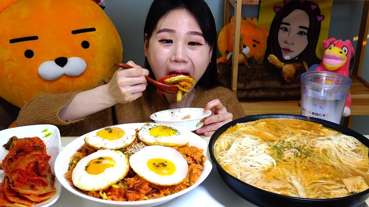비빔밥에 된장찌개 국수사리 먹방 Mukbang