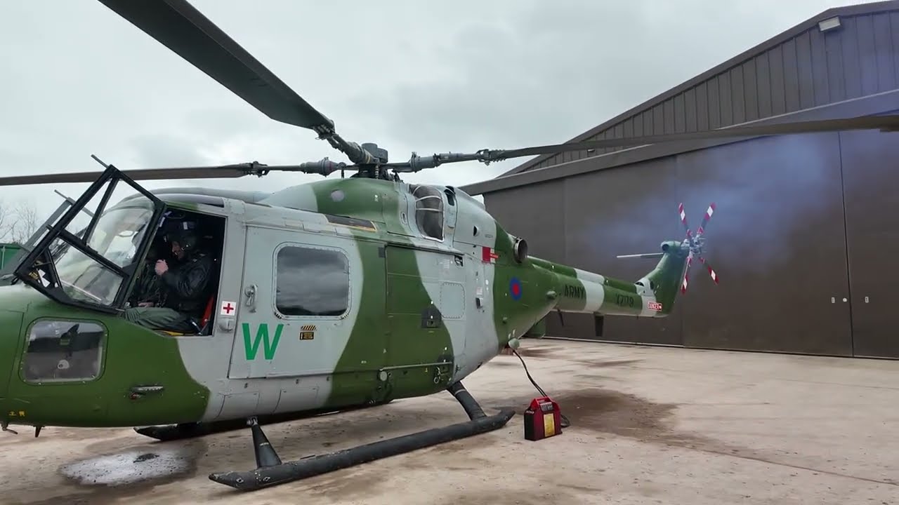 Project Lynx Test Run – Engine Start & Take-Off at Historic Helicopters | British Army Helicopter