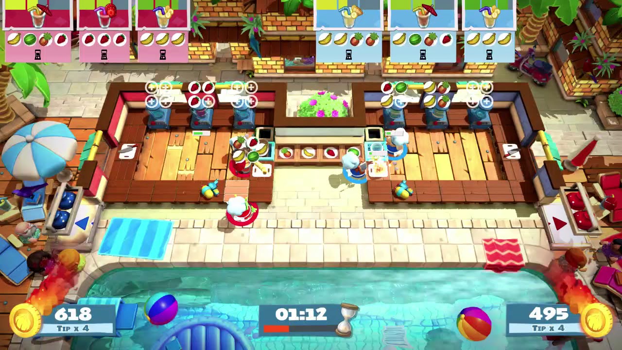 Overcooked 2 - Versus Mode - Roasted Resort 2v2 (4 players)