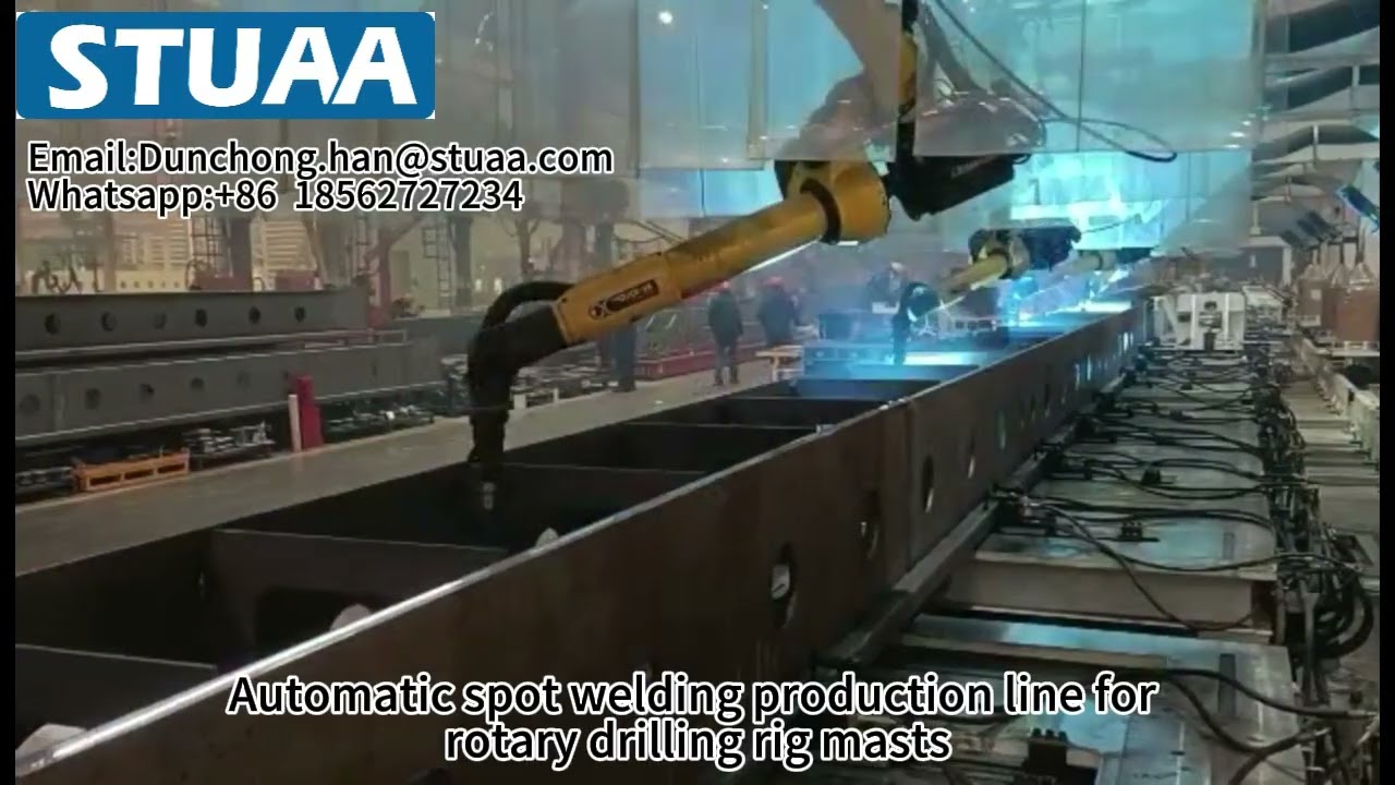 Automatic spot welding production line for rotary drilling rig masts