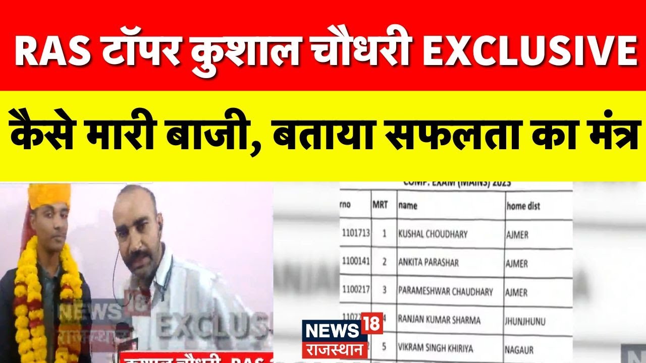 RAS Topper Kushal Chaudhary Interview: RAS का टॉपरKushal Chaudhary ने बताया सफतला का मंत्र |Top News