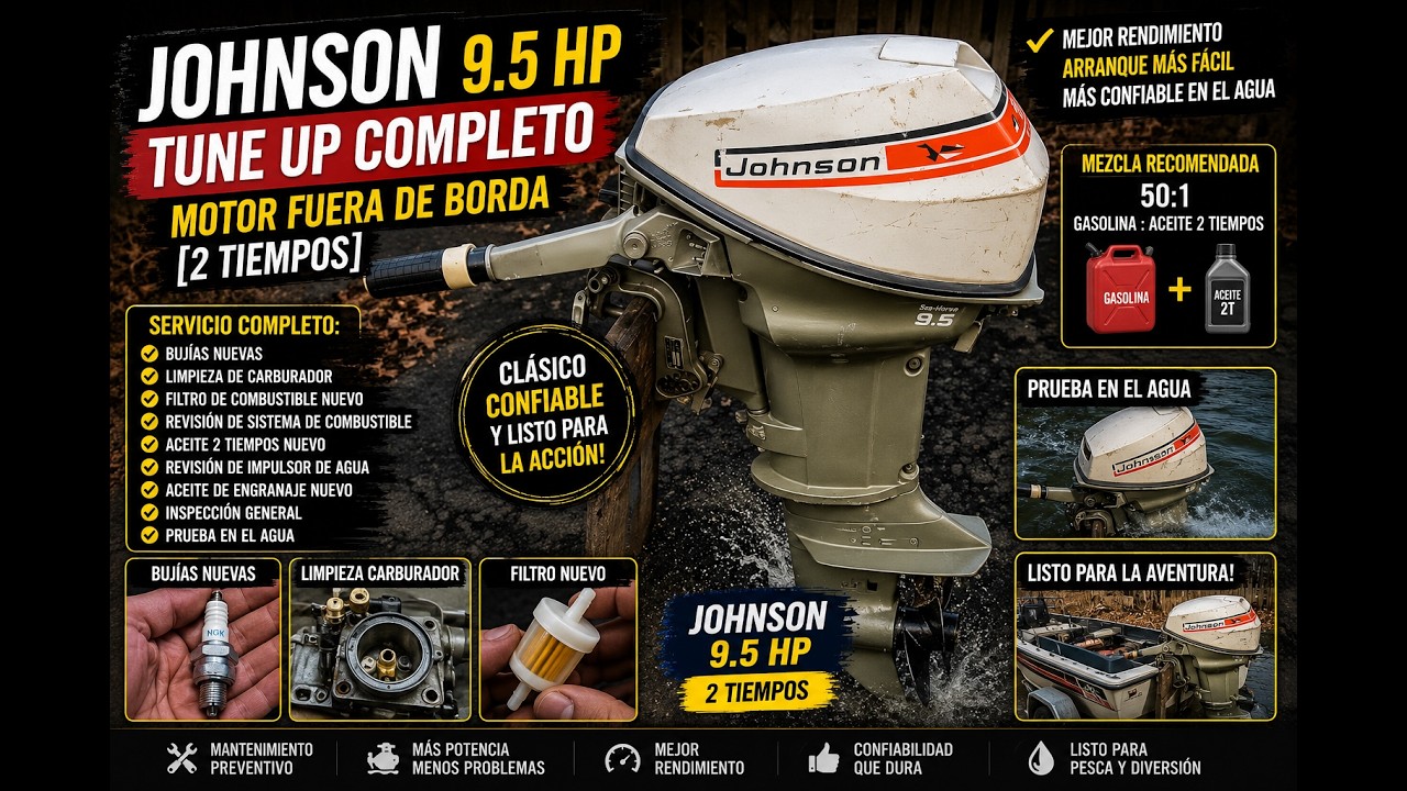 Johnson 9.5 Hp - Tune Up Completo - Motor Fuera de Borda [2 Tiempos]