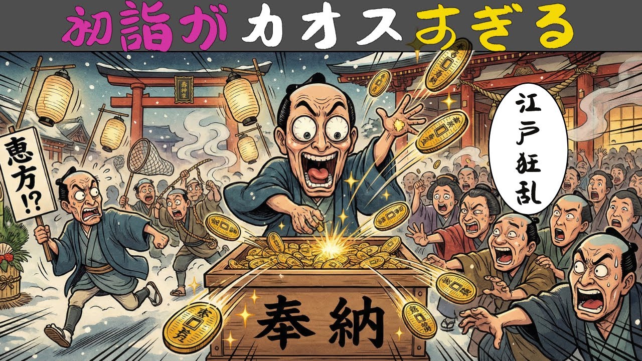 【江戸の正月】100万人が狂乱する「初詣」の真実。賽銭箱に小判を投げ、恵方へ走る人々の熱気と、裏に隠されたタブー。