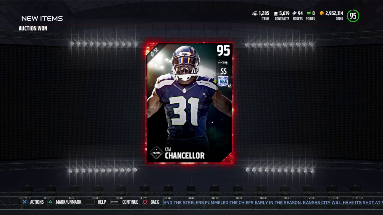 Kam Chancellor MOTM Snipe Madden MUT 17