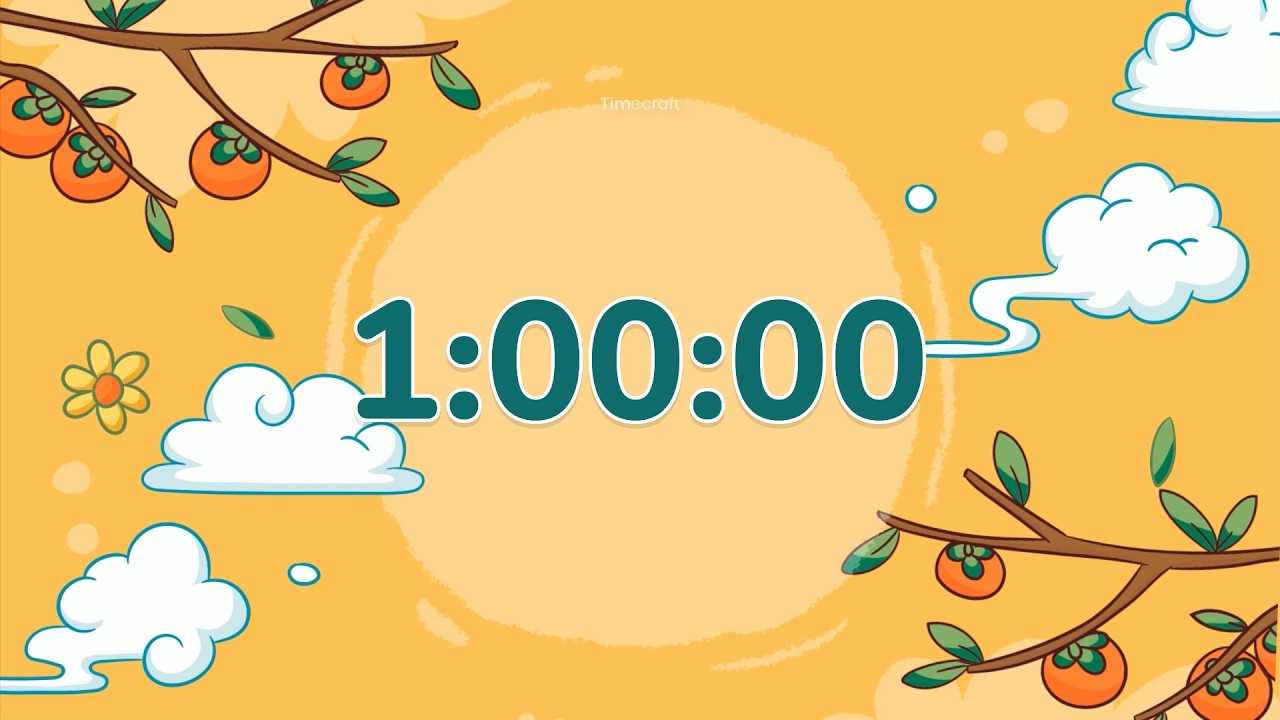 1 Hour Study Timer with Relaxing Music | Cute Cartoon Nature Focus | Timecraf