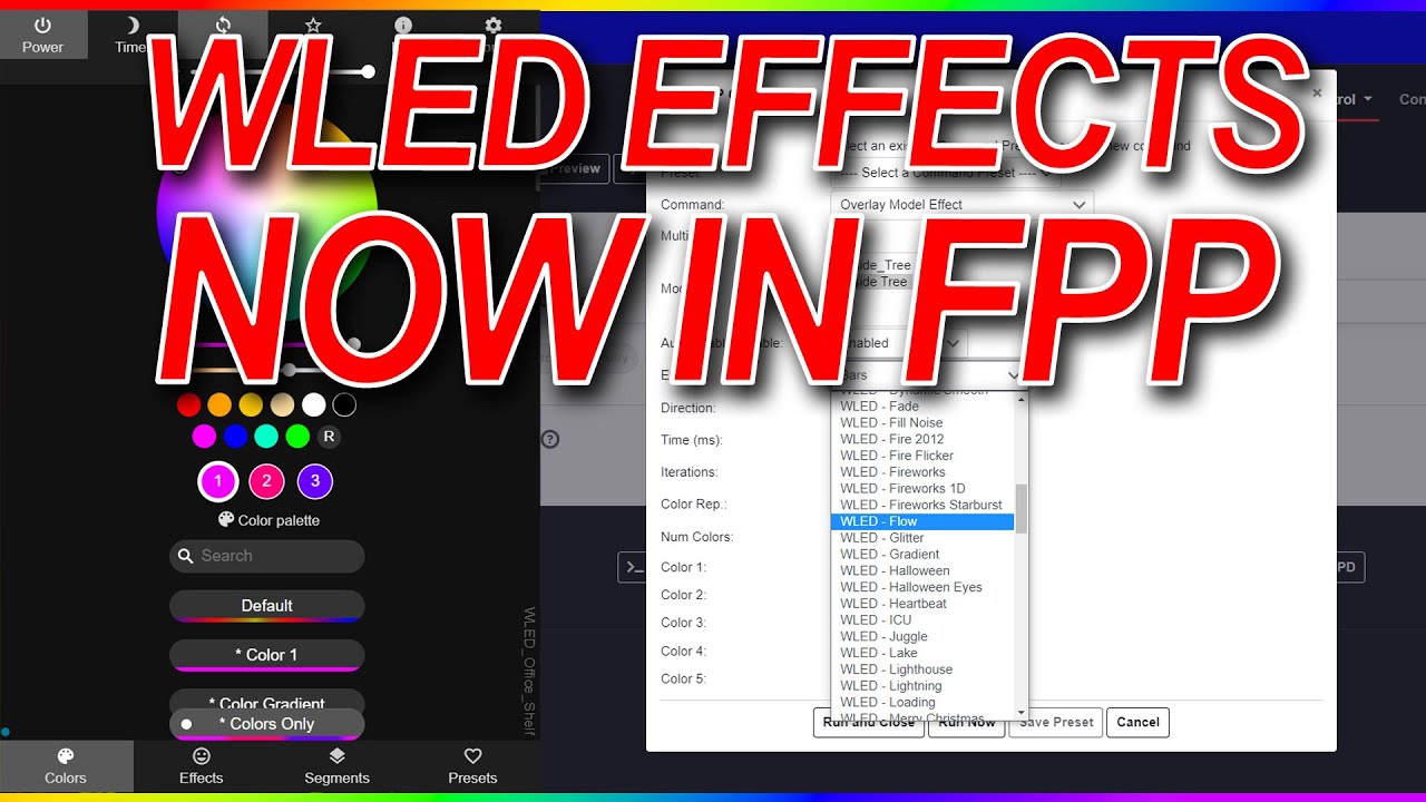 Используйте эффекты WLED напрямую в Falcon Player версии 6.X или выше.