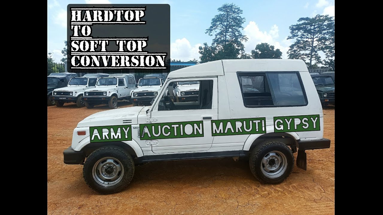 Army Auction Maruti gypsy hardtop to soft top conversion || Maruti gypsy restoration || Auction car