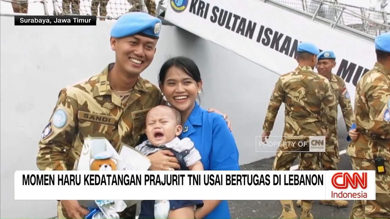 Momen Haru  Kedatangan Prajurit TNI Usai Bertugas di Lebanon