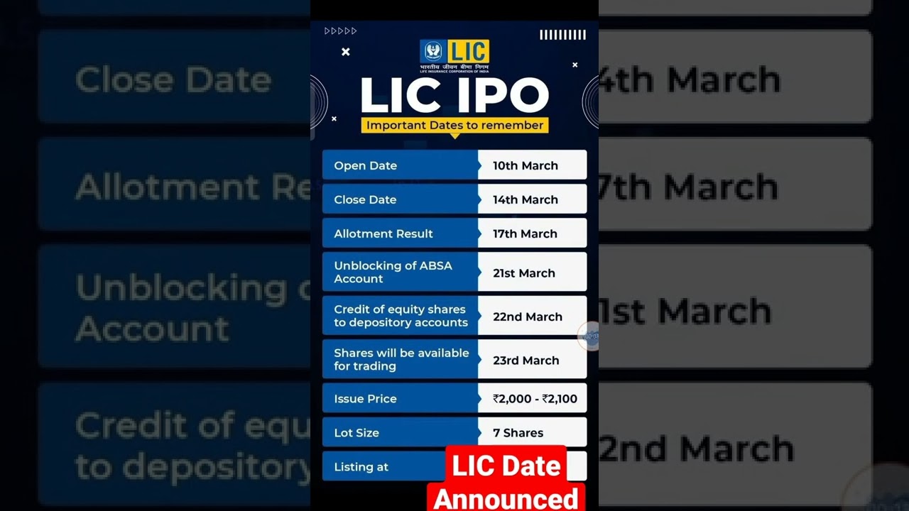 LIC IPO Launch Date | Lic Ipo Latest news #shorts #lic #ipo