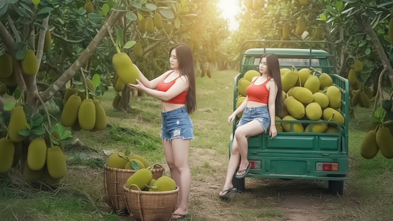Harvesting Giant Red JackFruit Goes To Market Sell, Taking Care of Herd Pigs