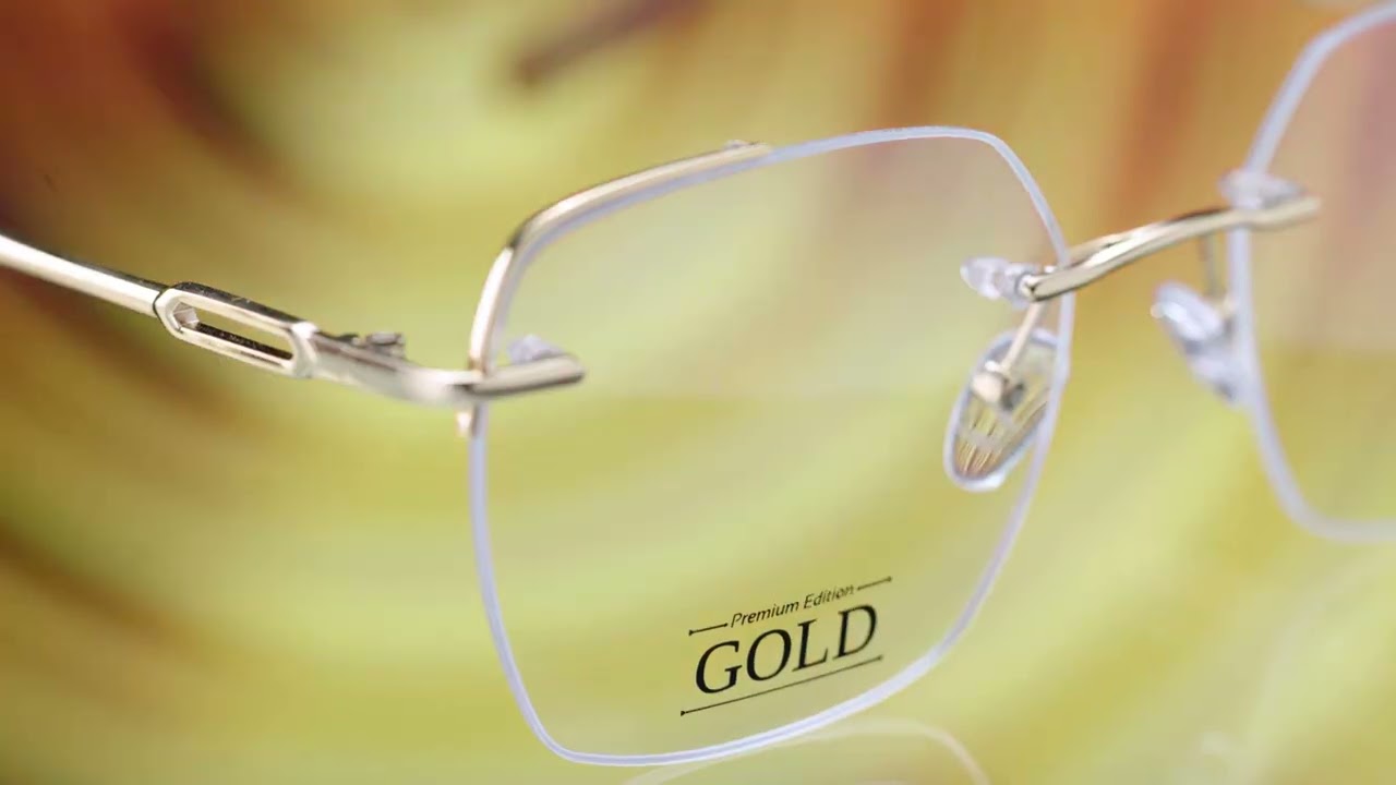 Arma&ccedil;&atilde;o Para &Oacute;culos de Grau Feminino Gold Quadrado Geometria LV.MT.0684