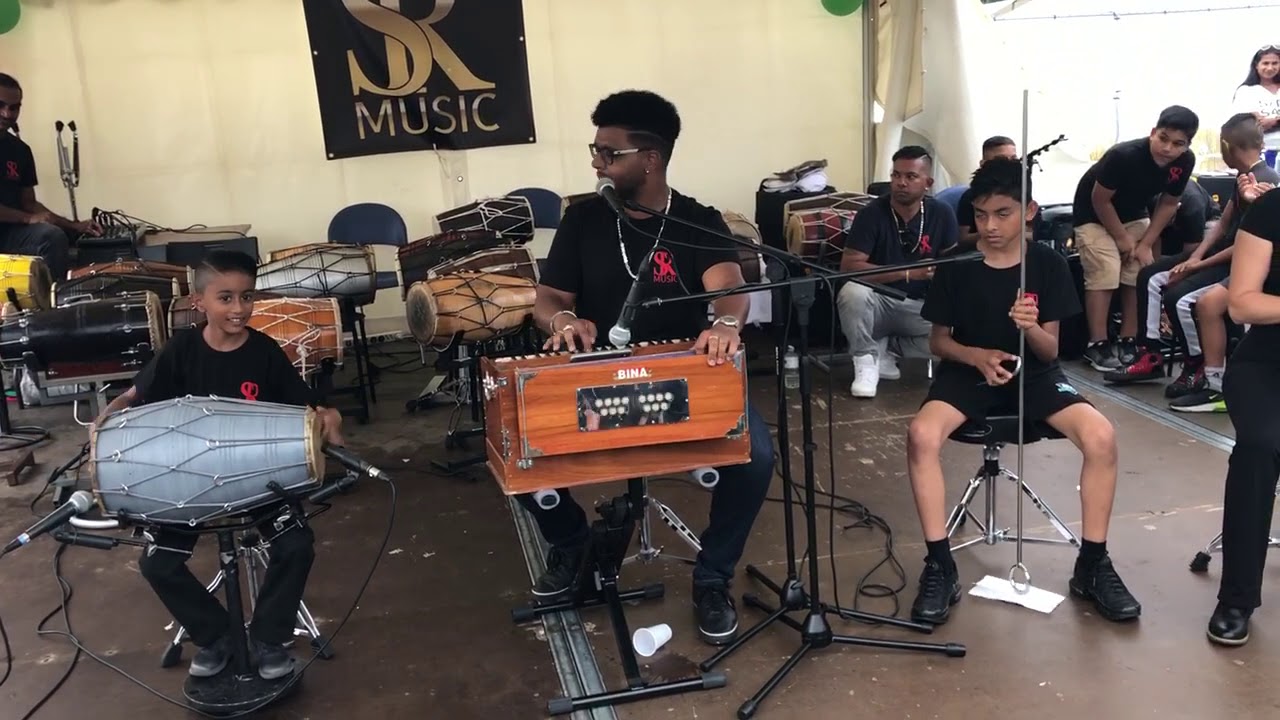 Jai 7 Years old playing dholak at Milan Zuiderpak Den Haag together with Vinay