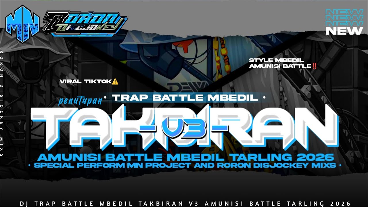 FREE FLM?‼️DJ TRAP BATTLE TAKBIRAN V3 AMUNISI PEMBANTAIAN TARLING 2026 TERBARU BY RORON DISJOCKEY 