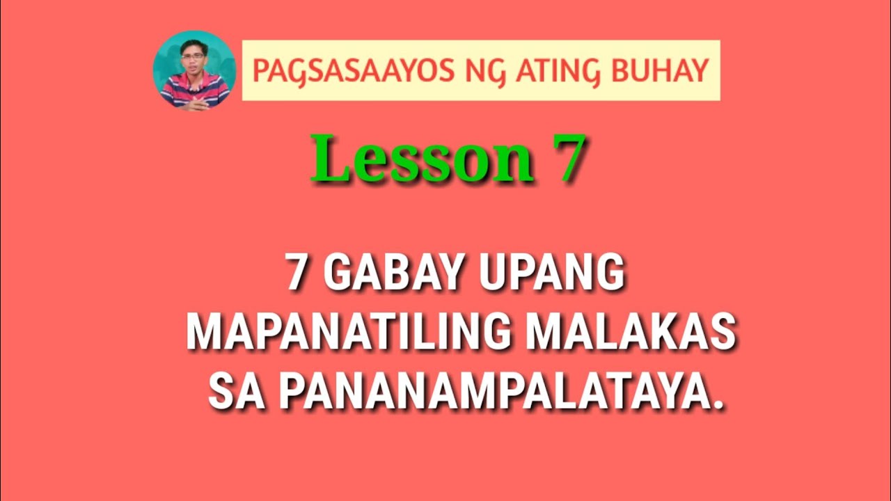 PAANO AYUSIN ANG BUHAY UPANG MAPANATILING MALAKAS SA PANANAMPALATAYA?