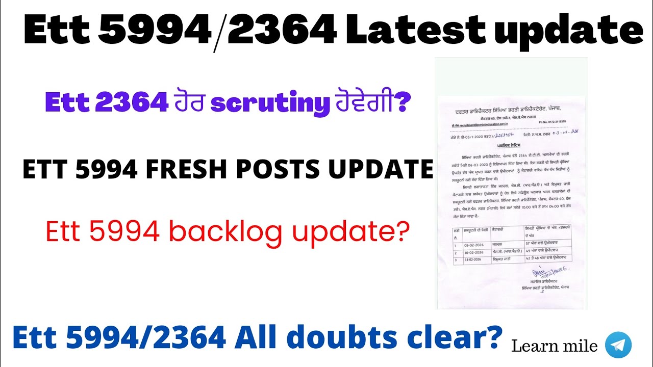 One 5994 2nd list update|| One 2364 scrutiny update|| One 5994 new update