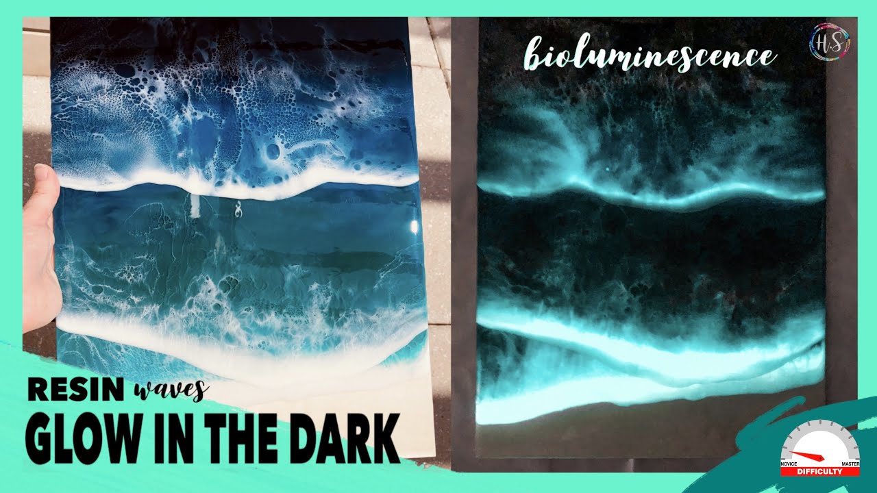 Bioluminescence Resin Waves - Glow In The Dark Waves - Neon Resin