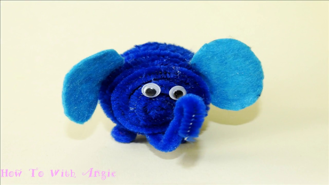 How to make a Chenille stem/ Pipe cleaner Elephant.Pipe cleaner animals.