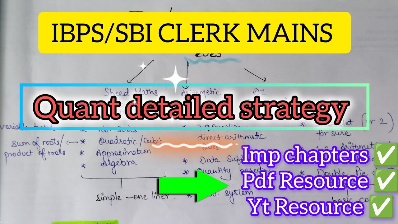 Quant Mains detailed Strategy for IBPS/SBI CLERK 💯✅ #banking #youtube #ibps#sbi #aspirants 