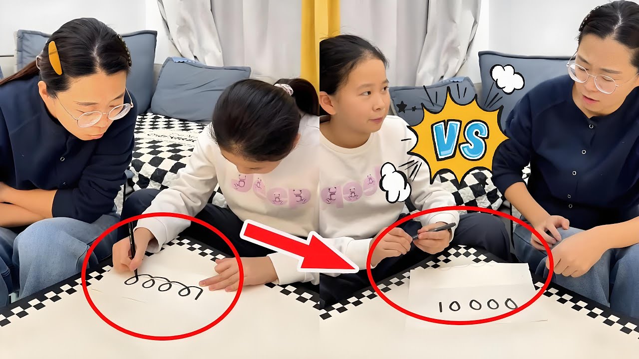 一笔写数字大挑战！妈妈被忽悠的连北都找不到了，输惨了！【大然和淼淼】