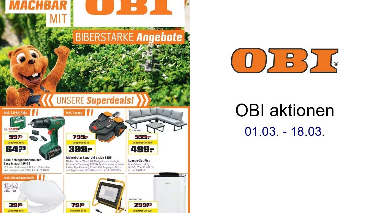 OBI aktionen 01.03. - 18.03.