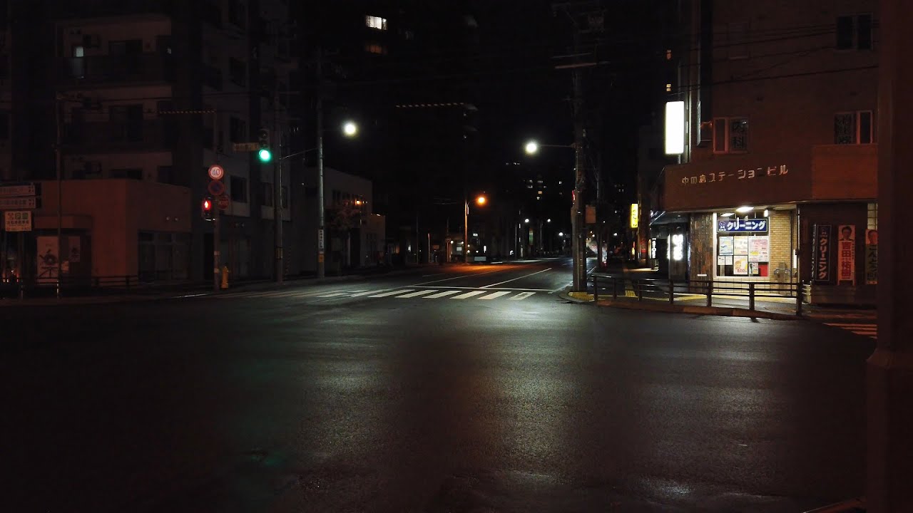 【4K】2021 日本 北海道 札幌 豊平区 中の島駅付近 夜の散策【Binaural Audio】