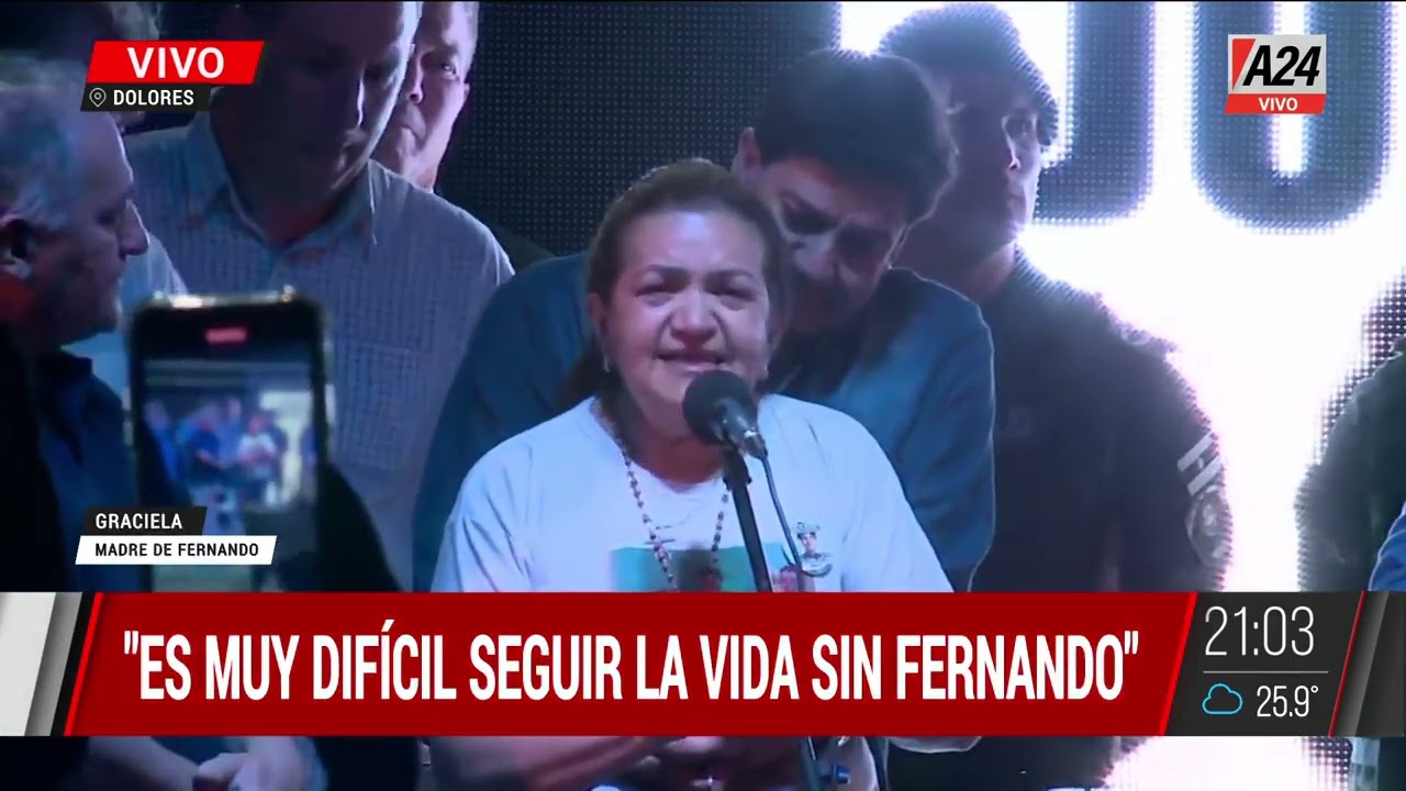 🔴 El desgarrador discurso de la madre de Fernando Báez Sosa en su homenaje en Dolores