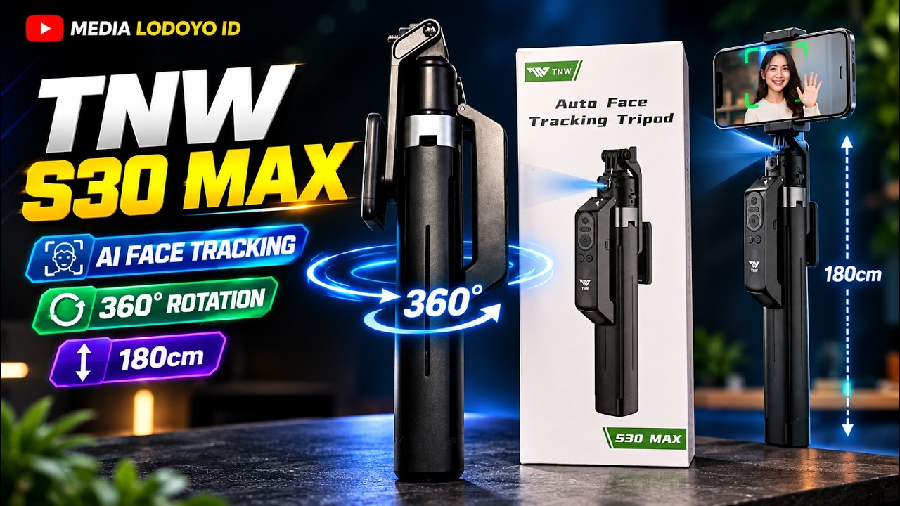 TNW S30 MAX &mdash; AI Auto Face Tracking Tripod &mdash; 360&deg; Rotation & Gimbal Stabilizer 180cm