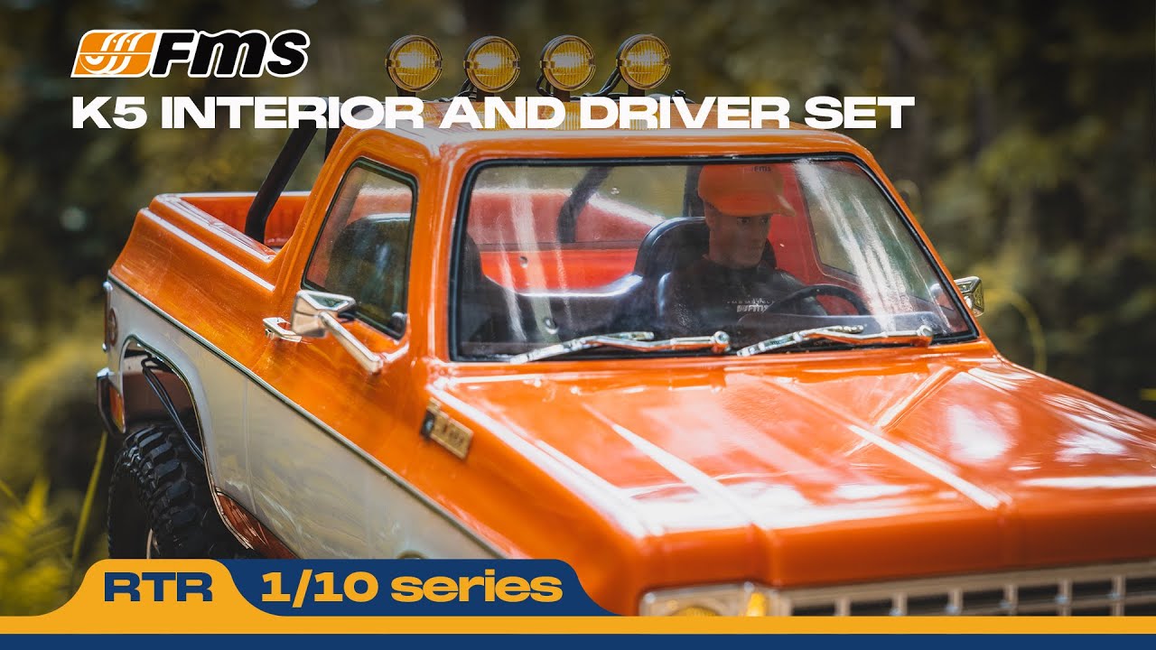 🚗FMS 1:10 FCX10 Chevrolet K5 Blazer | Interior And Driver Set | RC Car Interior #fcx10 #carinterior